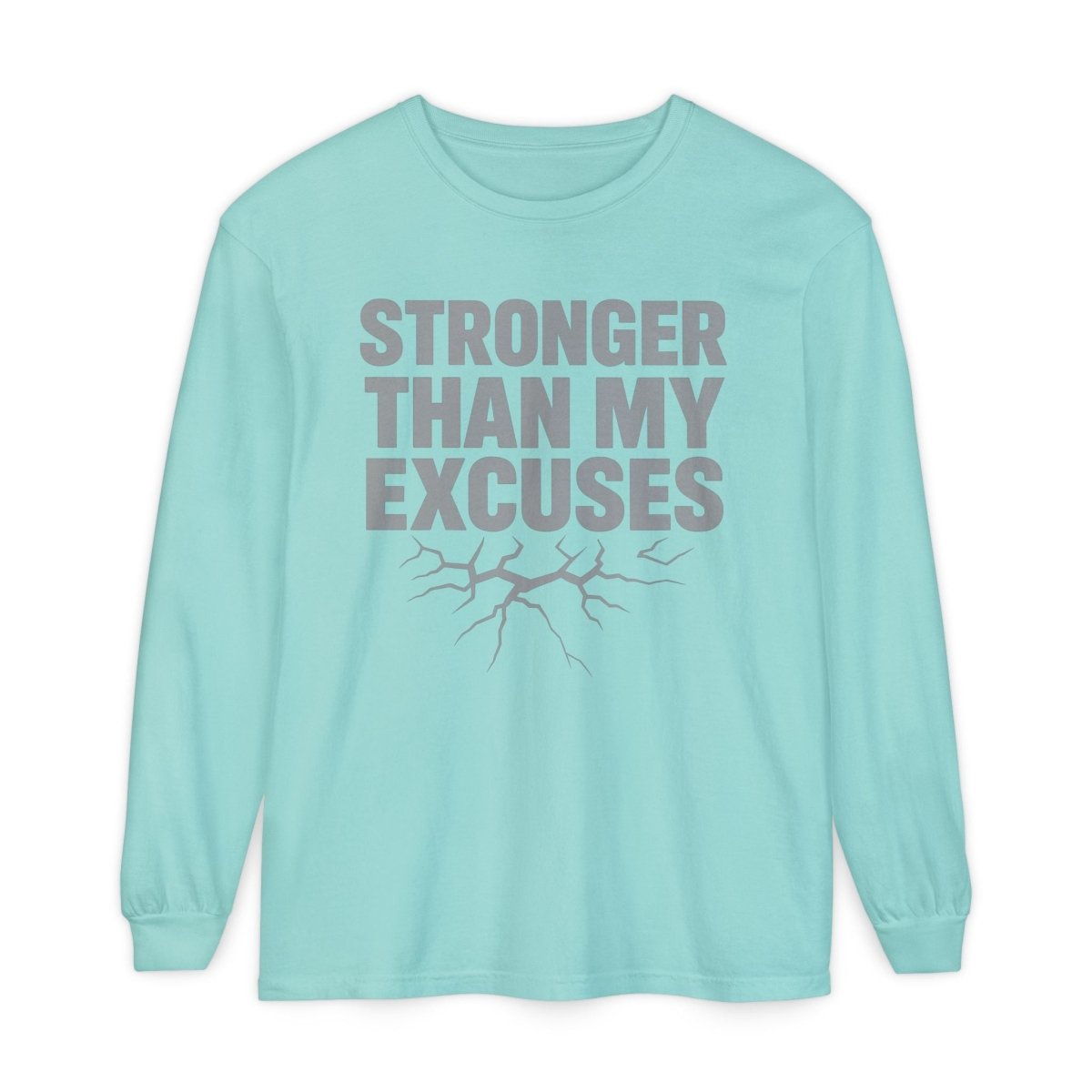 "Stronger Than My Excuses" Empowering Long Sleeve T-Shirt, Motivational Shirt for Fitness, Casual Wear, Gift for Friends, Workout Apparel, Quotes Tee - AI Tee Hero