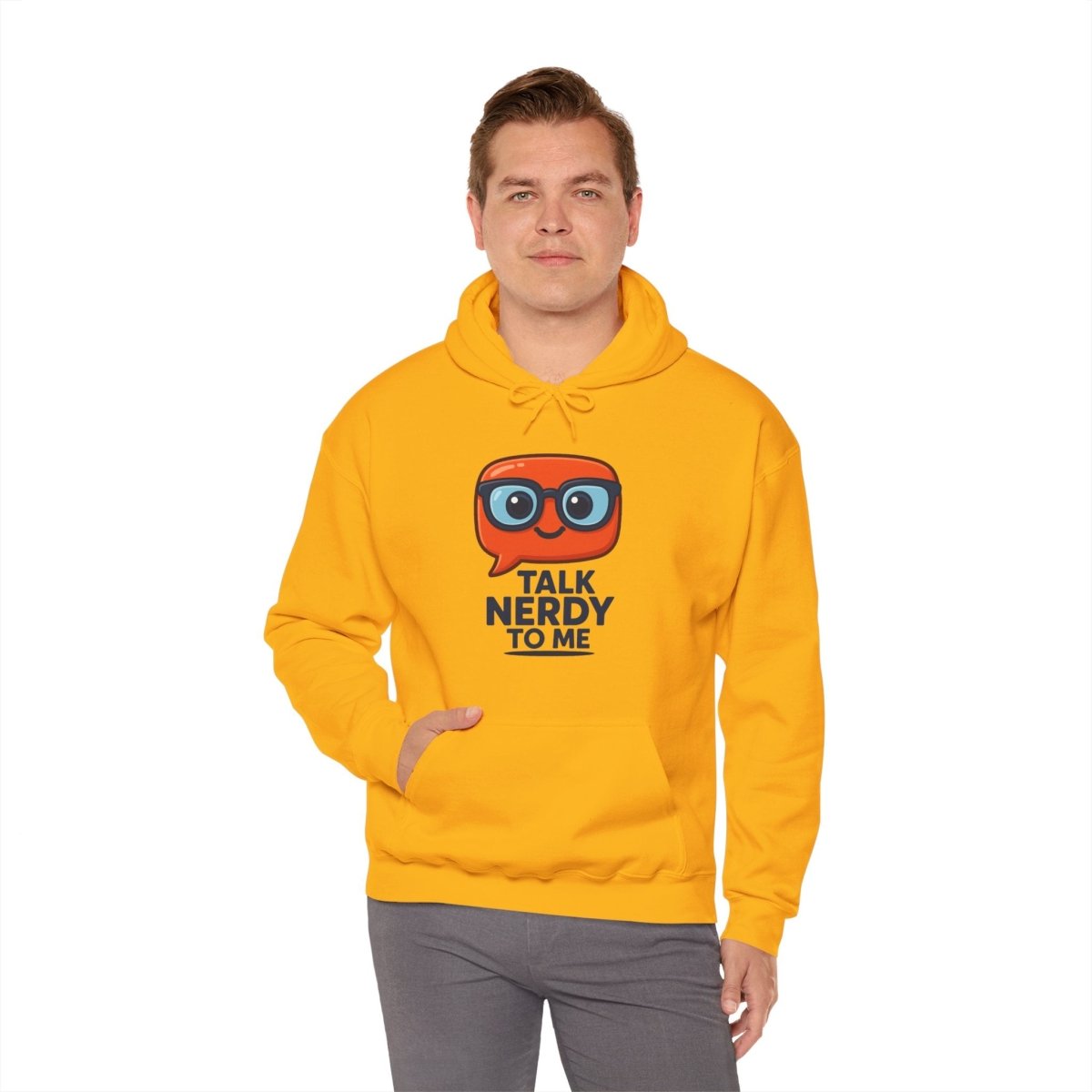 "Talk Nerdy To Me" Funny Hoodie for Geeky Friends, Gift for Gamers, Trendy Sweatshirt, Hoodie for Nerds - AI Tee Hero