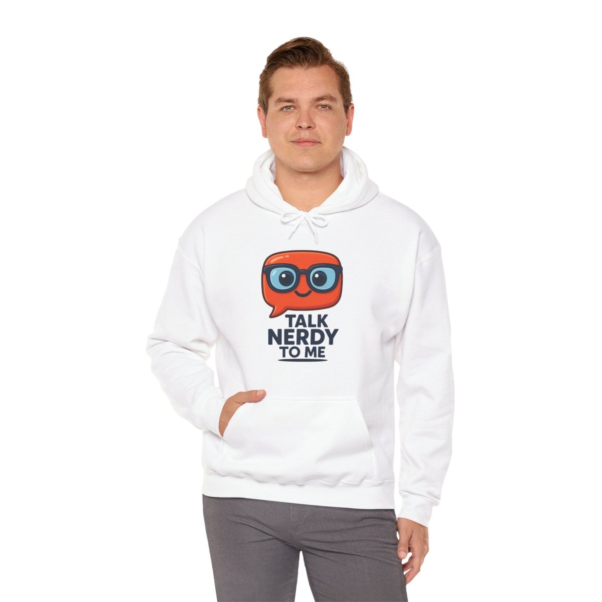 "Talk Nerdy To Me" Funny Hoodie for Geeky Friends, Gift for Gamers, Trendy Sweatshirt, Hoodie for Nerds - AI Tee Hero
