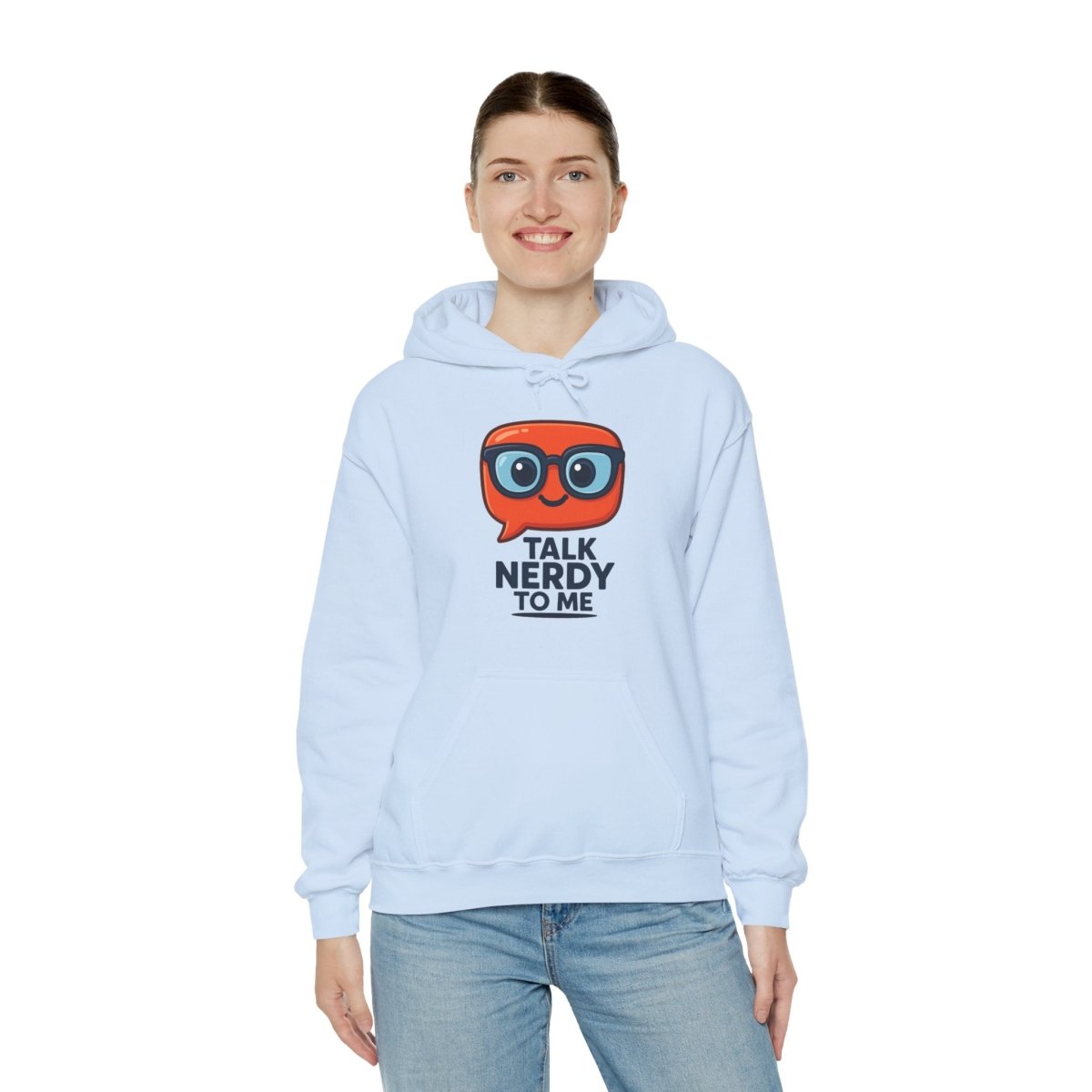 "Talk Nerdy To Me" Funny Hoodie for Geeky Friends, Gift for Gamers, Trendy Sweatshirt, Hoodie for Nerds - AI Tee Hero