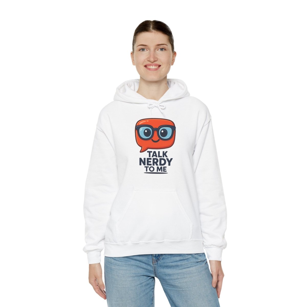 "Talk Nerdy To Me" Funny Hoodie for Geeky Friends, Gift for Gamers, Trendy Sweatshirt, Hoodie for Nerds - AI Tee Hero