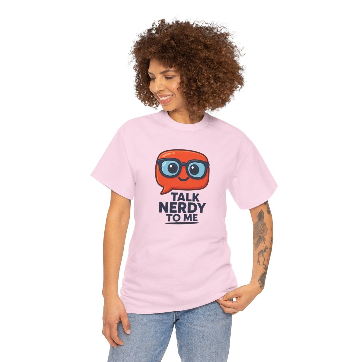 "Talk Nerdy to Me" Geeky Humor T-Shirt, Fun Cotton Tee, Nerdy Gift, Unisex Graphic Tee, Casual Everyday Wear - AI Tee Hero