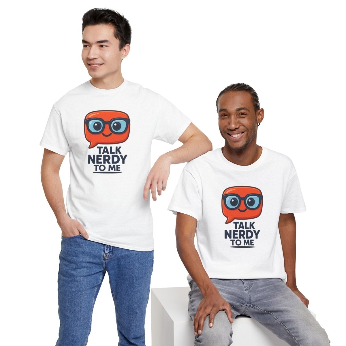 "Talk Nerdy to Me" Geeky Humor T-Shirt, Fun Cotton Tee, Nerdy Gift, Unisex Graphic Tee, Casual Everyday Wear - AI Tee Hero