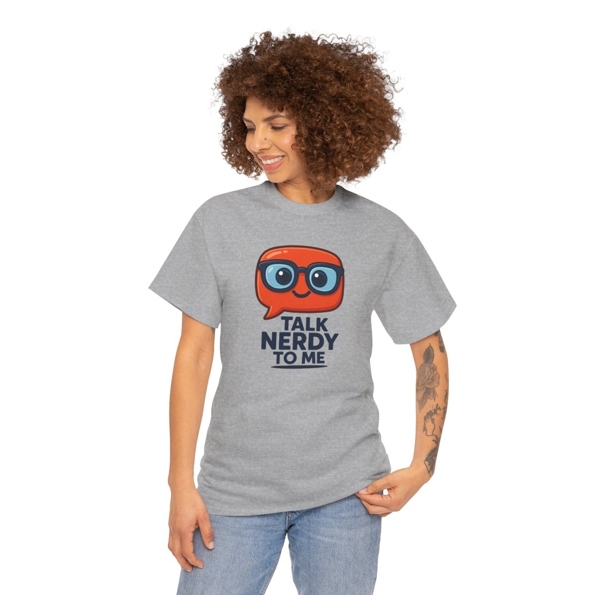 "Talk Nerdy to Me" Geeky Humor T-Shirt, Fun Cotton Tee, Nerdy Gift, Unisex Graphic Tee, Casual Everyday Wear - AI Tee Hero