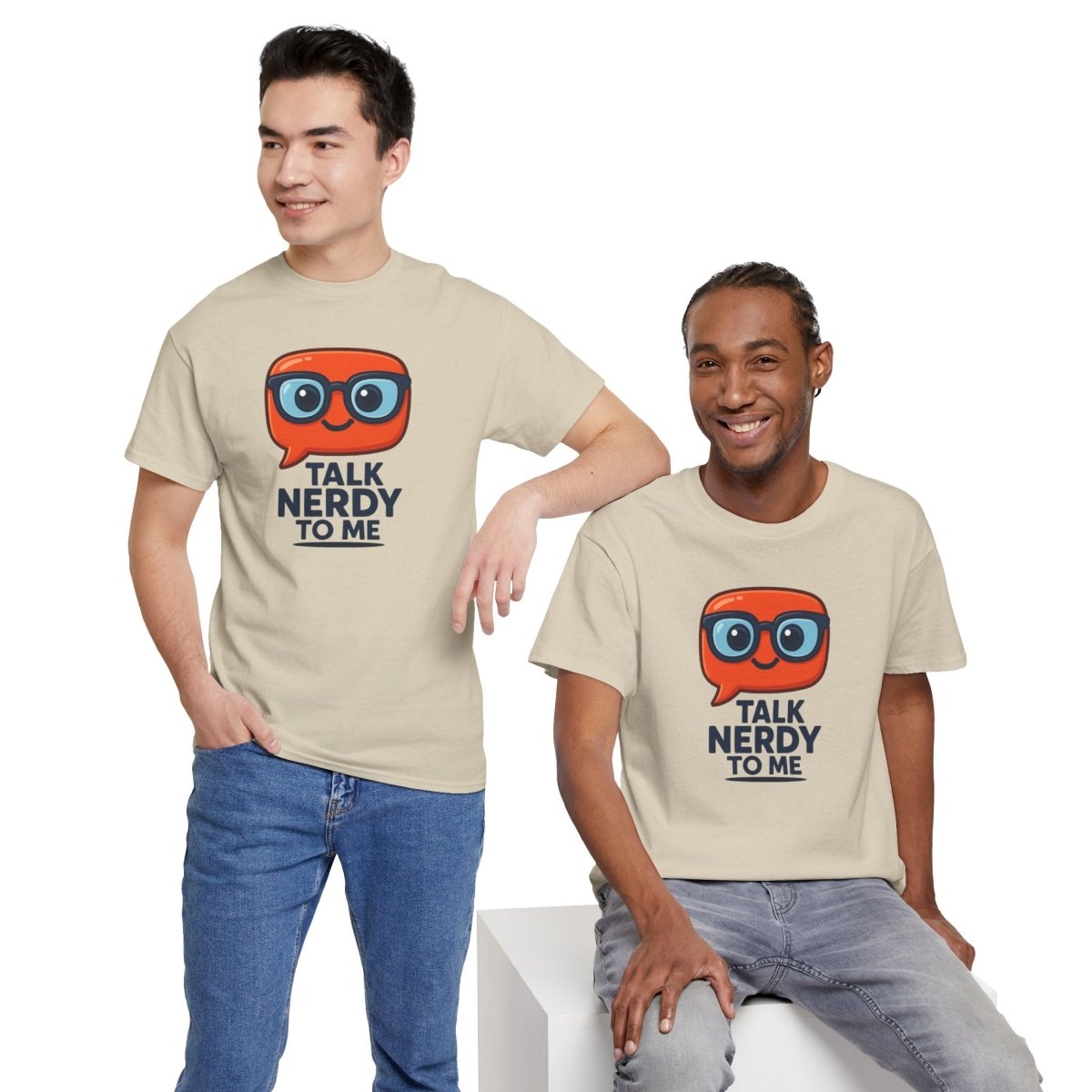 "Talk Nerdy to Me" Geeky Humor T-Shirt, Fun Cotton Tee, Nerdy Gift, Unisex Graphic Tee, Casual Everyday Wear - AI Tee Hero