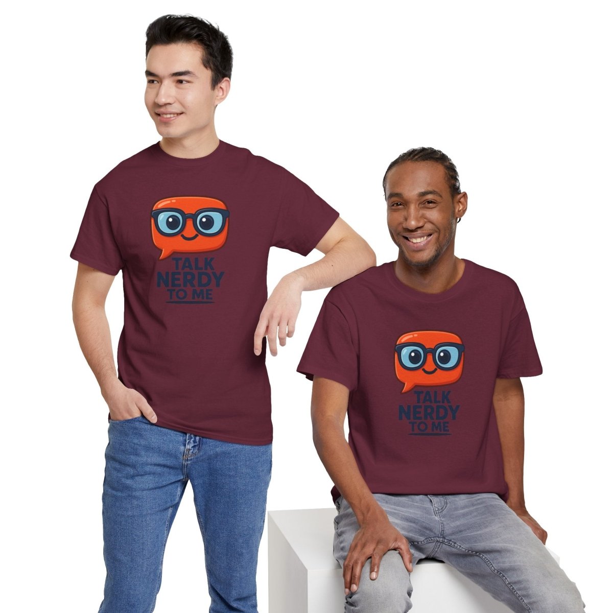 "Talk Nerdy to Me" Geeky Humor T-Shirt, Fun Cotton Tee, Nerdy Gift, Unisex Graphic Tee, Casual Everyday Wear - AI Tee Hero