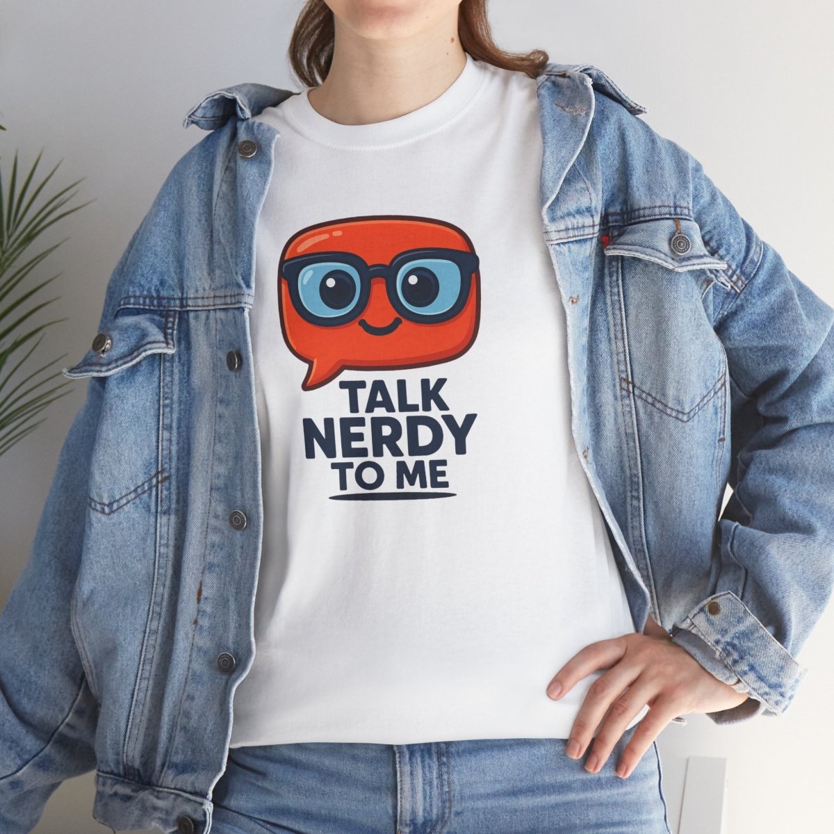 "Talk Nerdy to Me" Geeky Humor T-Shirt, Fun Cotton Tee, Nerdy Gift, Unisex Graphic Tee, Casual Everyday Wear - AI Tee Hero