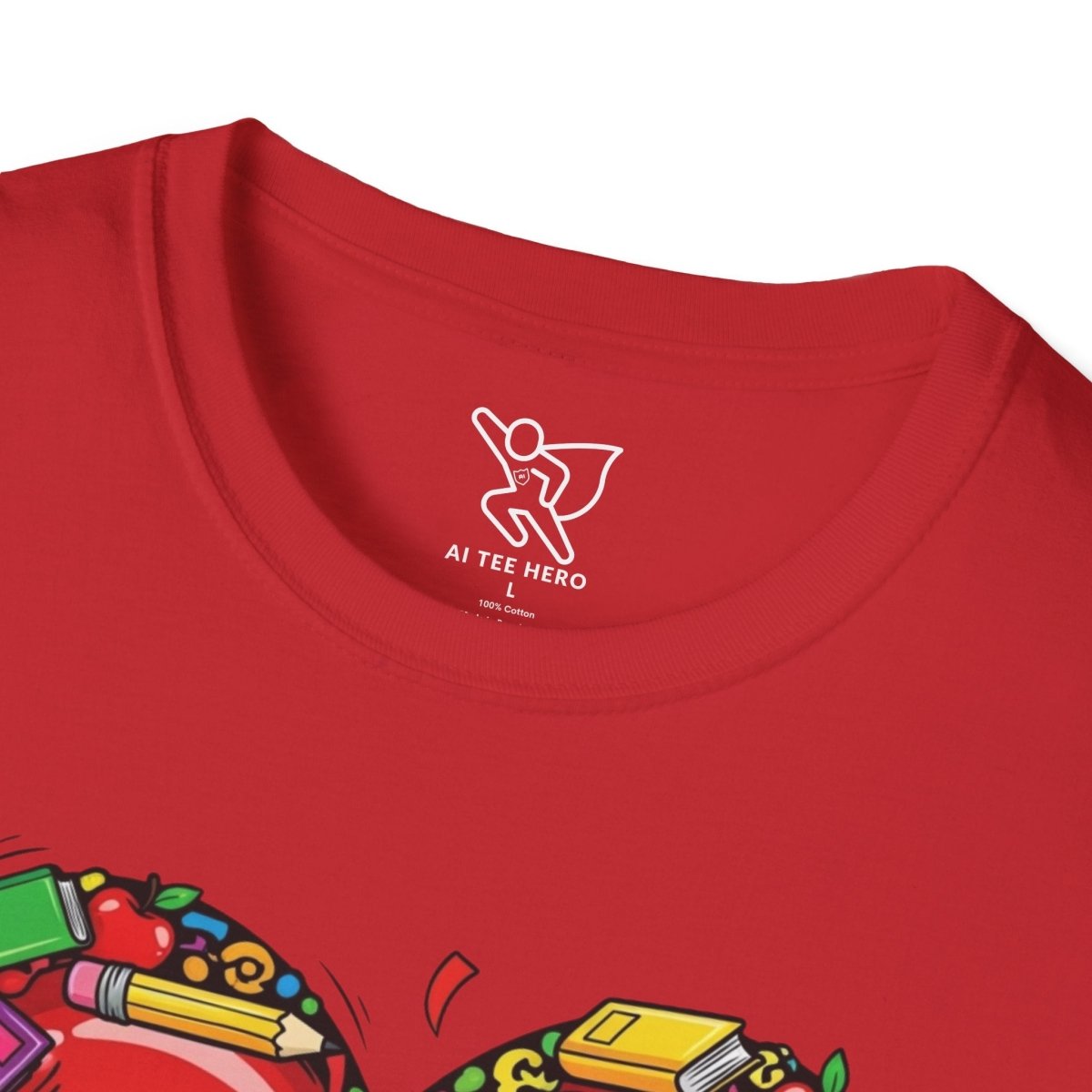 "Teaching Is a Work of Heart" CW - 2 Unisex Teacher Gift, Softstyle Tee, Appreciation Day Apparel, Back to School Clothing - AI Tee Hero