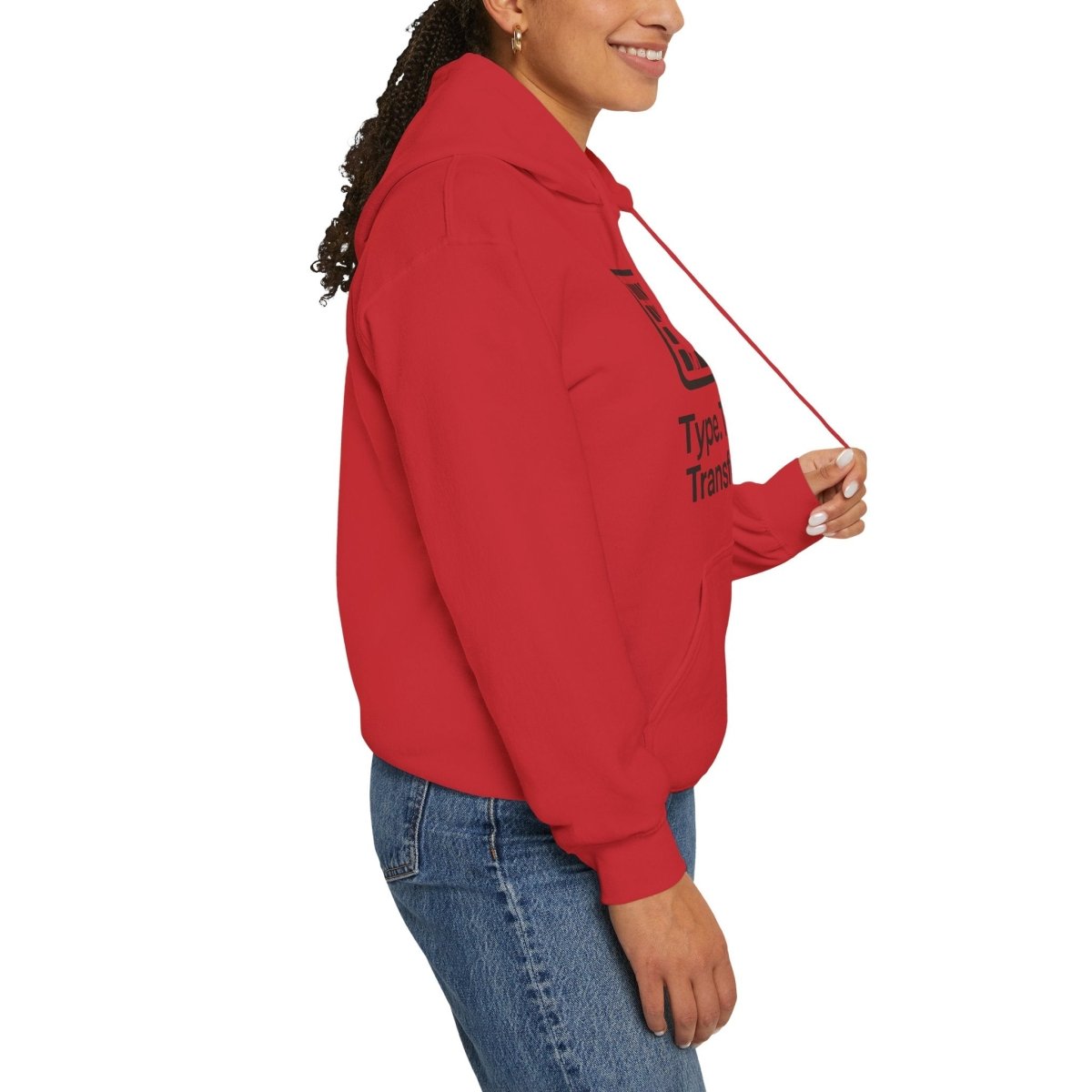 "Type. Think. Transform." Hoodie, Cozy Unisex Sweatshirt, Inspirational Hoodie Gift, Perfect for Writers and Students, Everyday Wear - AI Tee Hero
