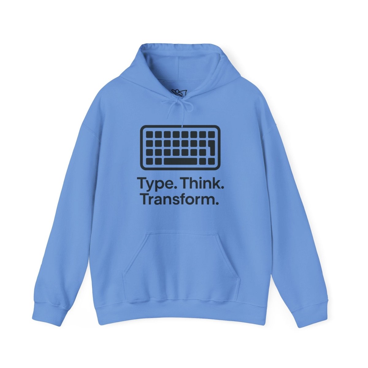 "Type. Think. Transform." Hoodie, Cozy Unisex Sweatshirt, Inspirational Hoodie Gift, Perfect for Writers and Students, Everyday Wear - AI Tee Hero