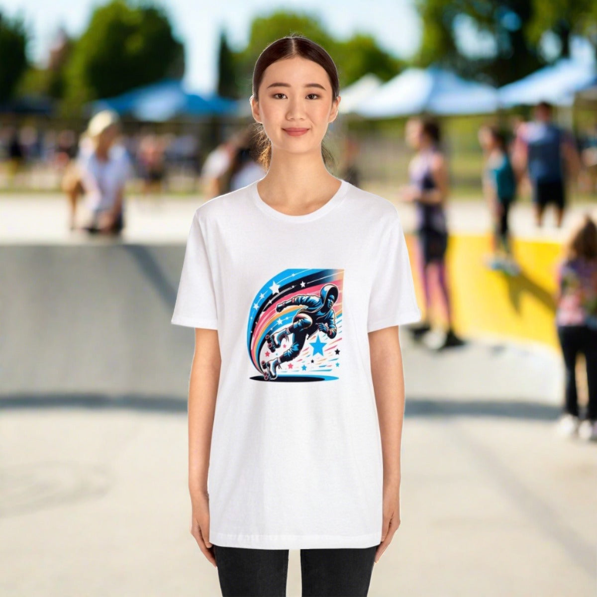 Cosmic Glide Retro Roller Skater - Tee - AI Tee Hero