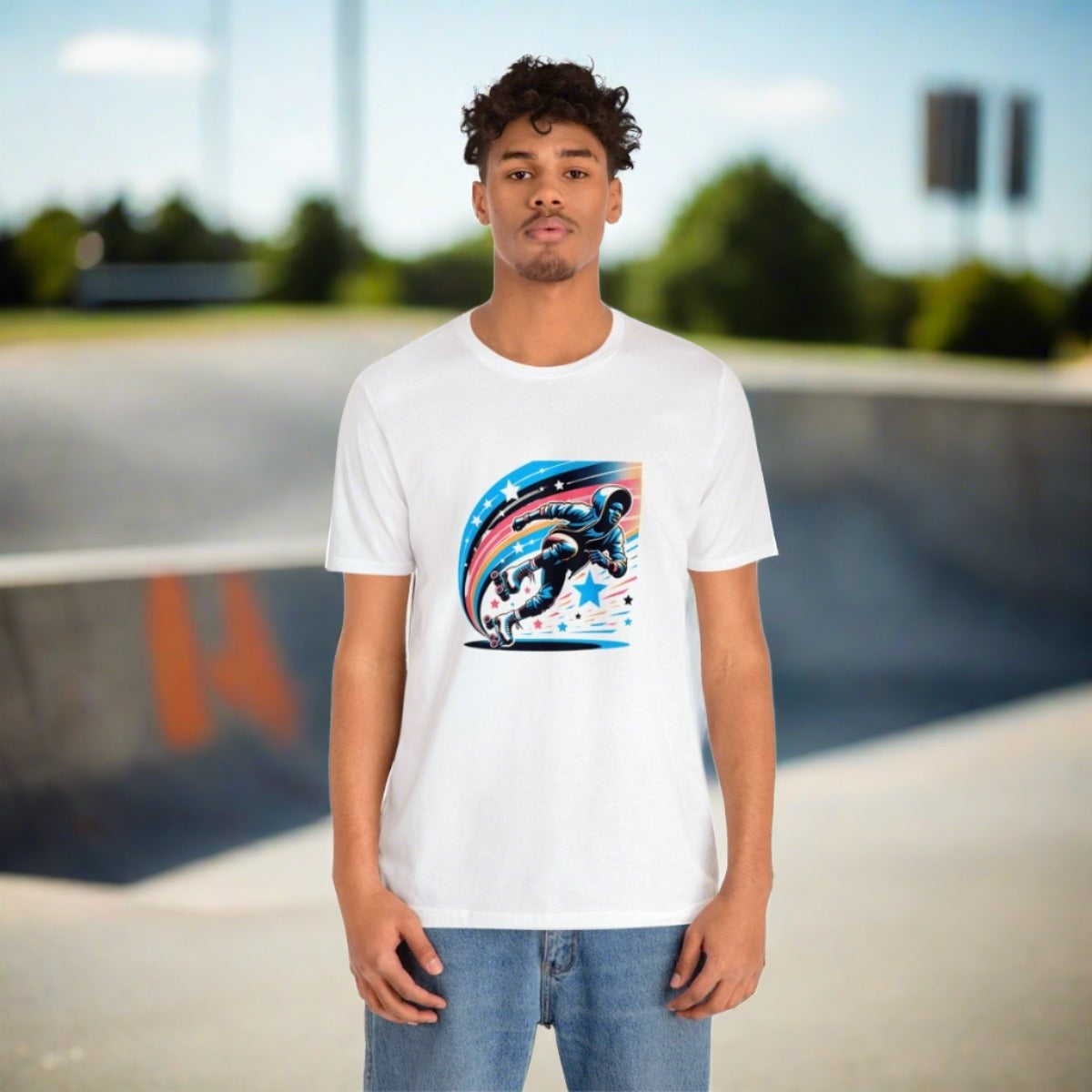 Cosmic Glide Retro Roller Skater - Tee - AI Tee Hero
