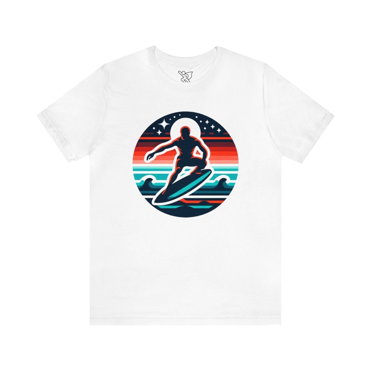 Cosmic Surfer's Escape - Short Sleeve Tee - AI Tee Hero