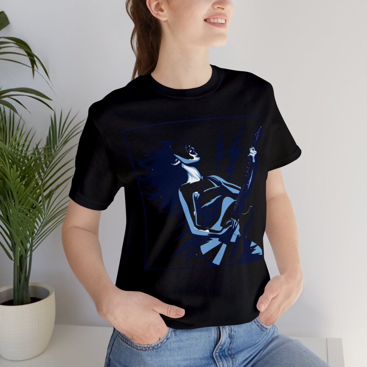 Electric Rhapsody in Blue - Short Sleeve Tee - AI Tee Hero