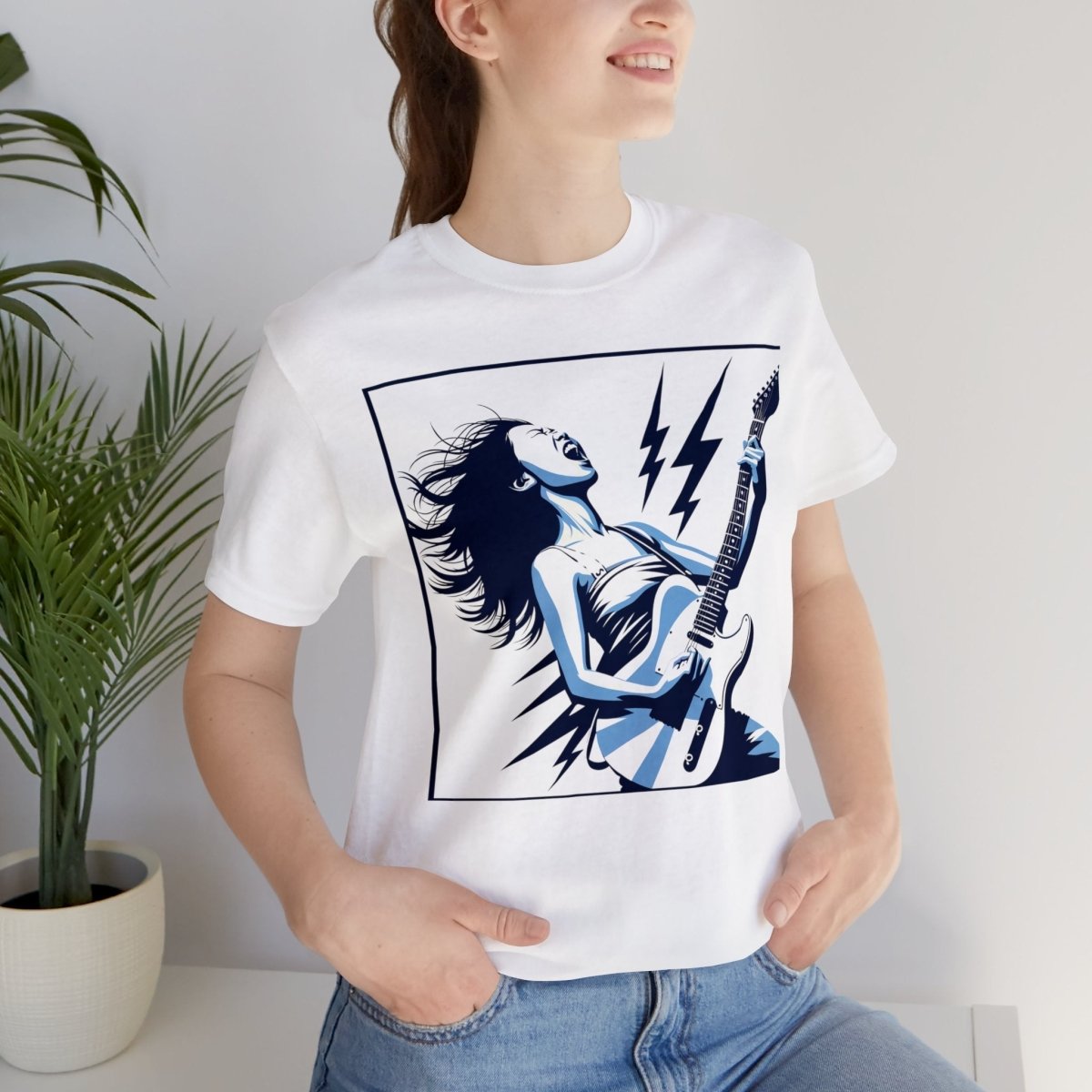Electric Rhapsody in Blue - Short Sleeve Tee - AI Tee Hero