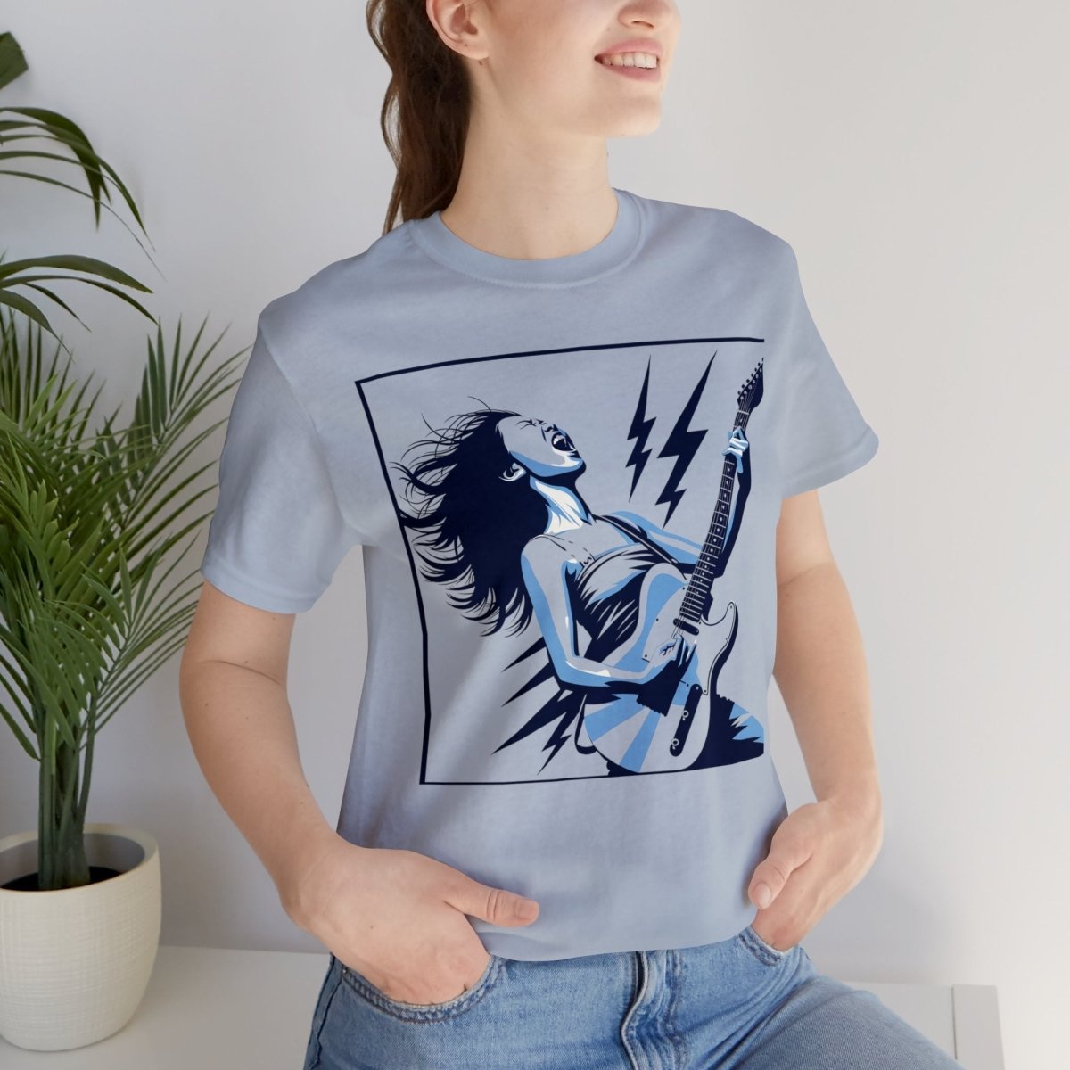 Electric Rhapsody in Blue - Short Sleeve Tee - AI Tee Hero