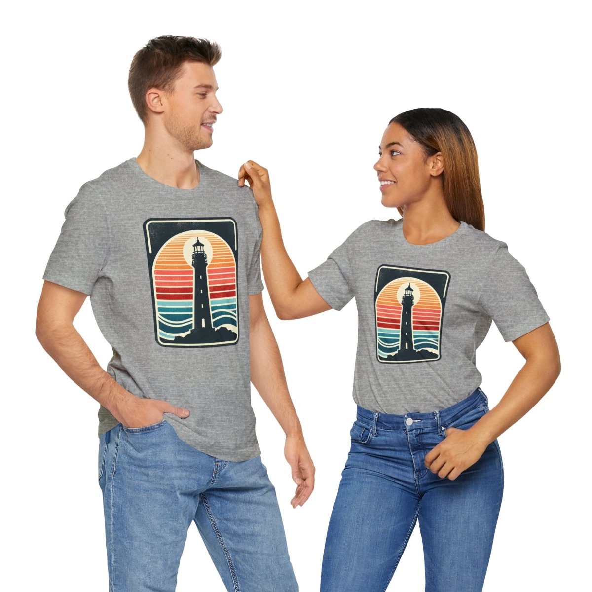 Nautical Beacon Sunset - Unisex Short Sleeve Tee - AI Tee Hero