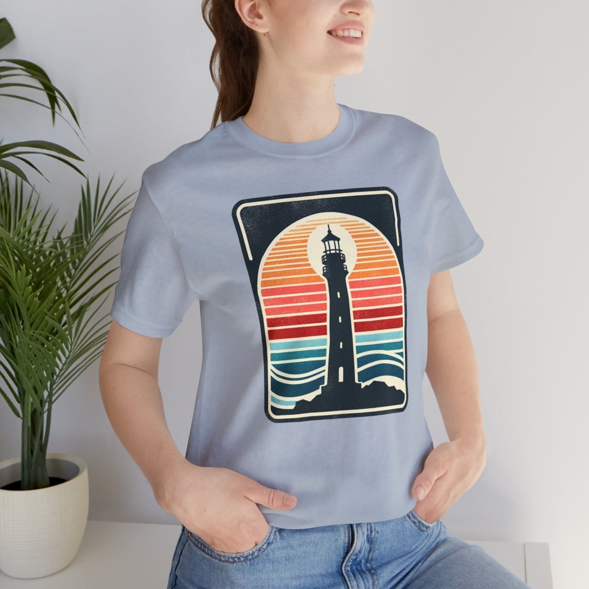 Nautical Beacon Sunset - Unisex Short Sleeve Tee - AI Tee Hero