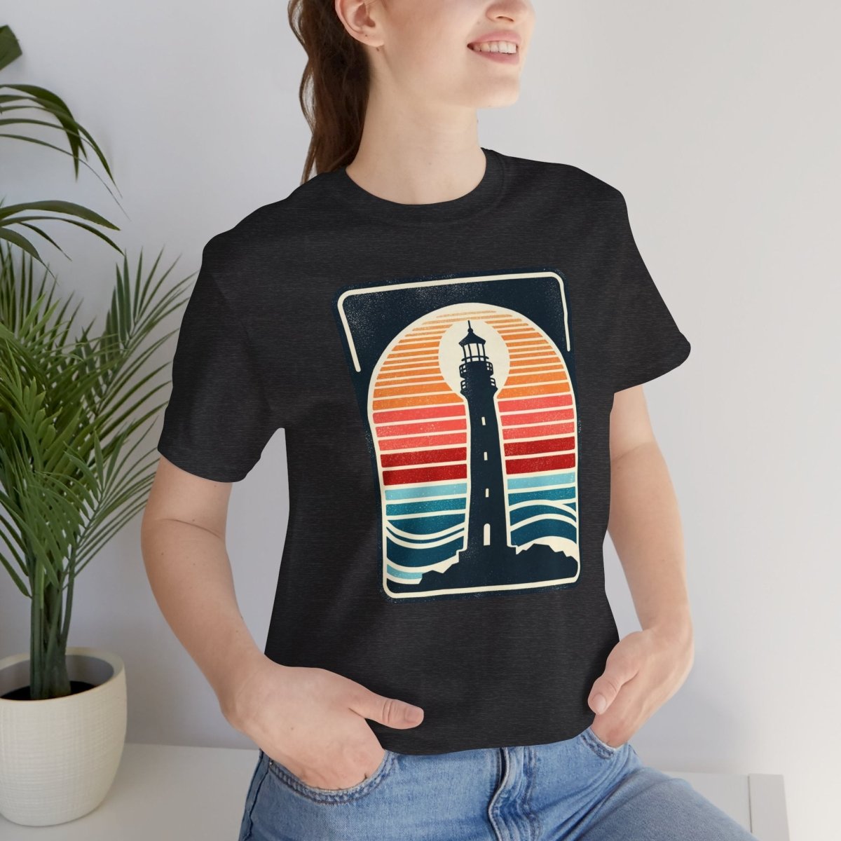 Nautical Beacon Sunset - Unisex Short Sleeve Tee - AI Tee Hero