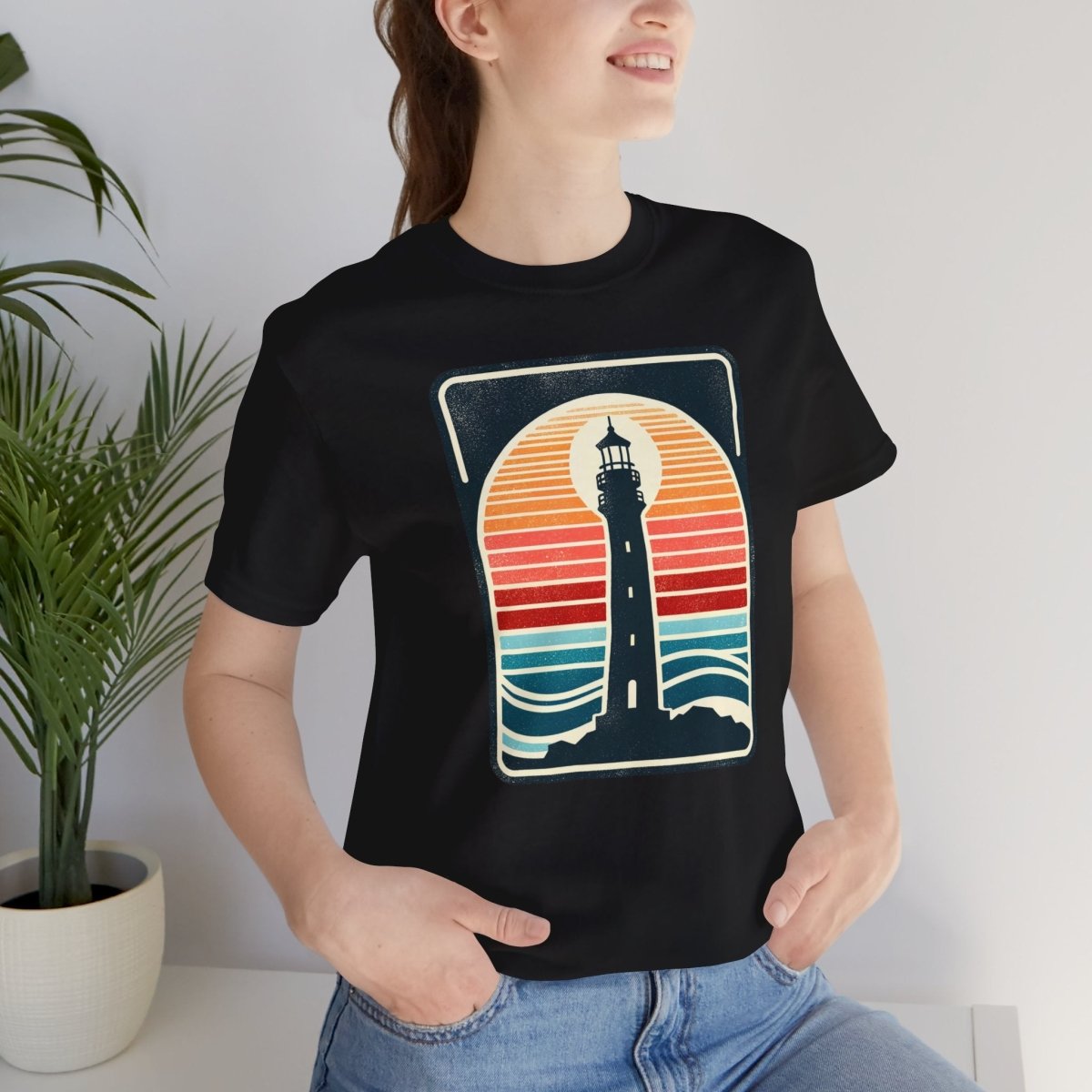 Nautical Beacon Sunset - Unisex Short Sleeve Tee - AI Tee Hero