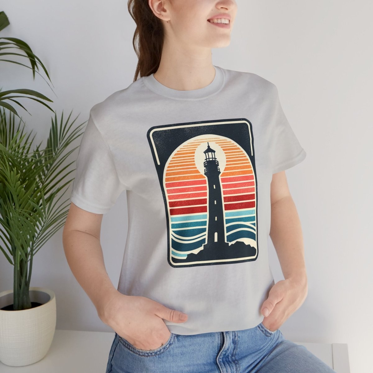 Nautical Beacon Sunset - Unisex Short Sleeve Tee - AI Tee Hero
