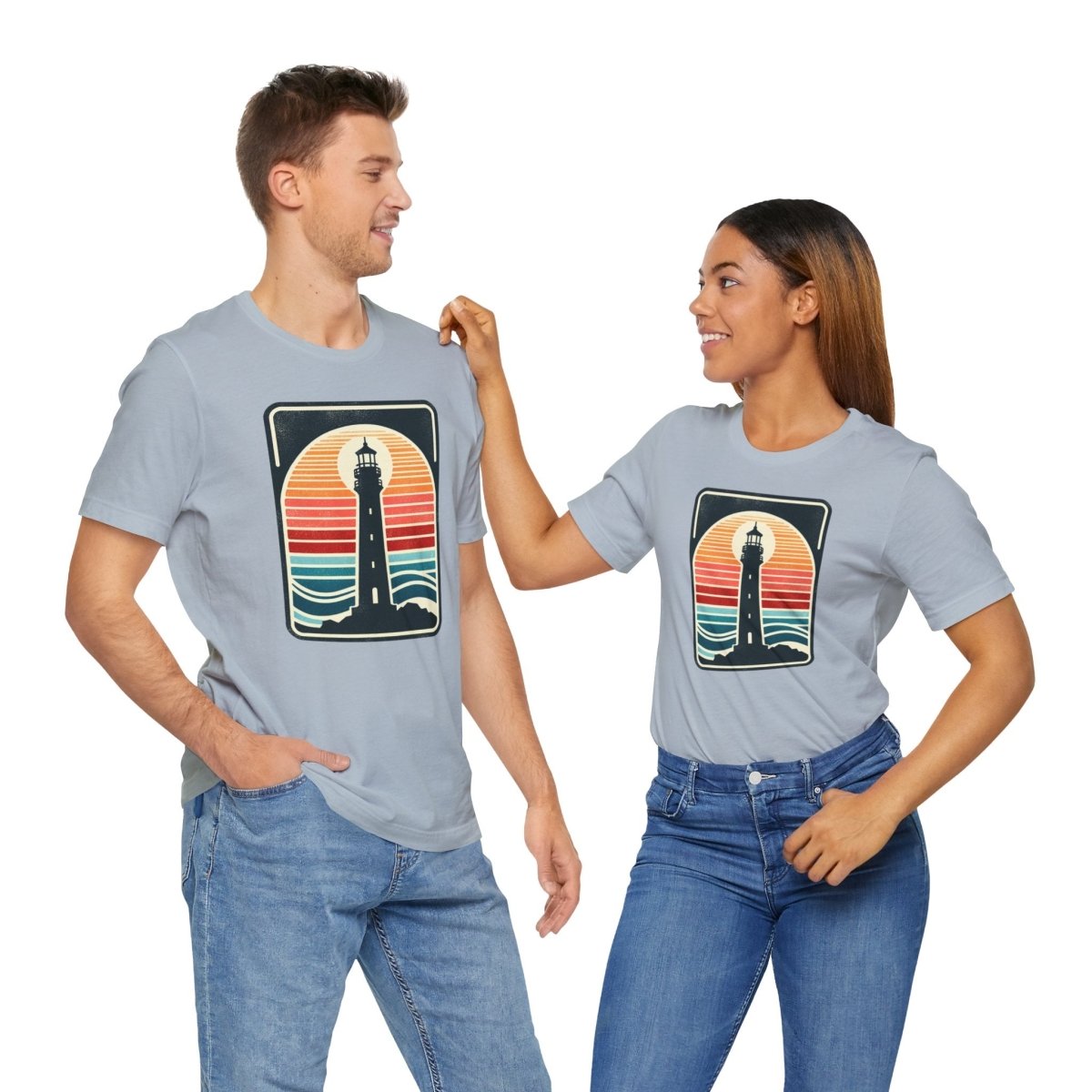 Nautical Beacon Sunset - Unisex Short Sleeve Tee - AI Tee Hero
