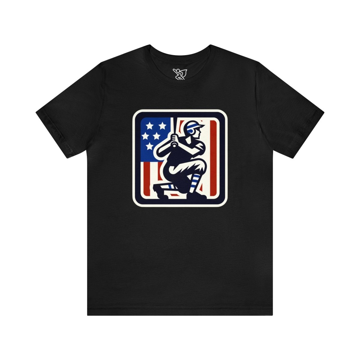 Patriotic Batter Silhouette - Short Sleeve Tee - AI Tee Hero