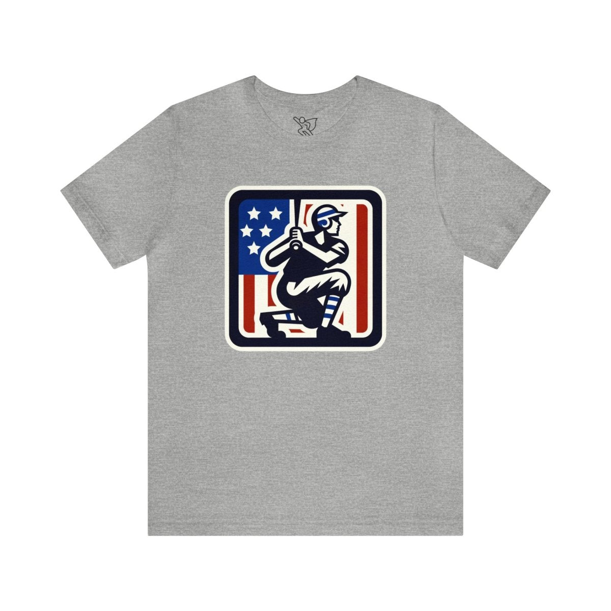 Patriotic Batter Silhouette - Short Sleeve Tee - AI Tee Hero