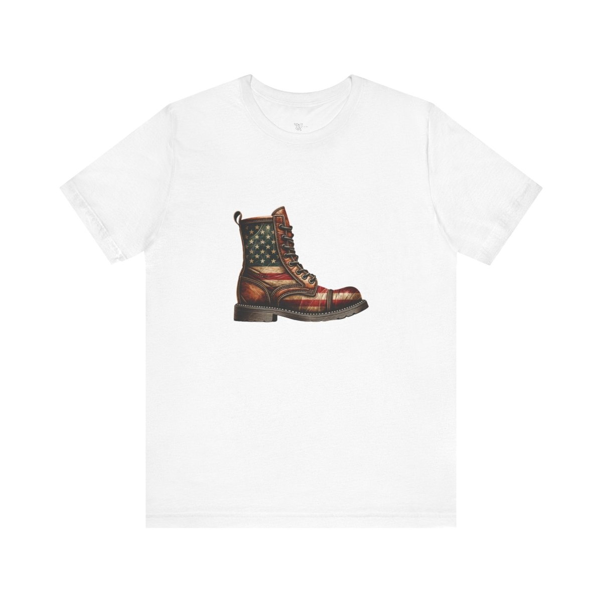 Patriotic Vintage Flag Leather Boot - Unisex Short Sleeve Tee - AI Tee Hero