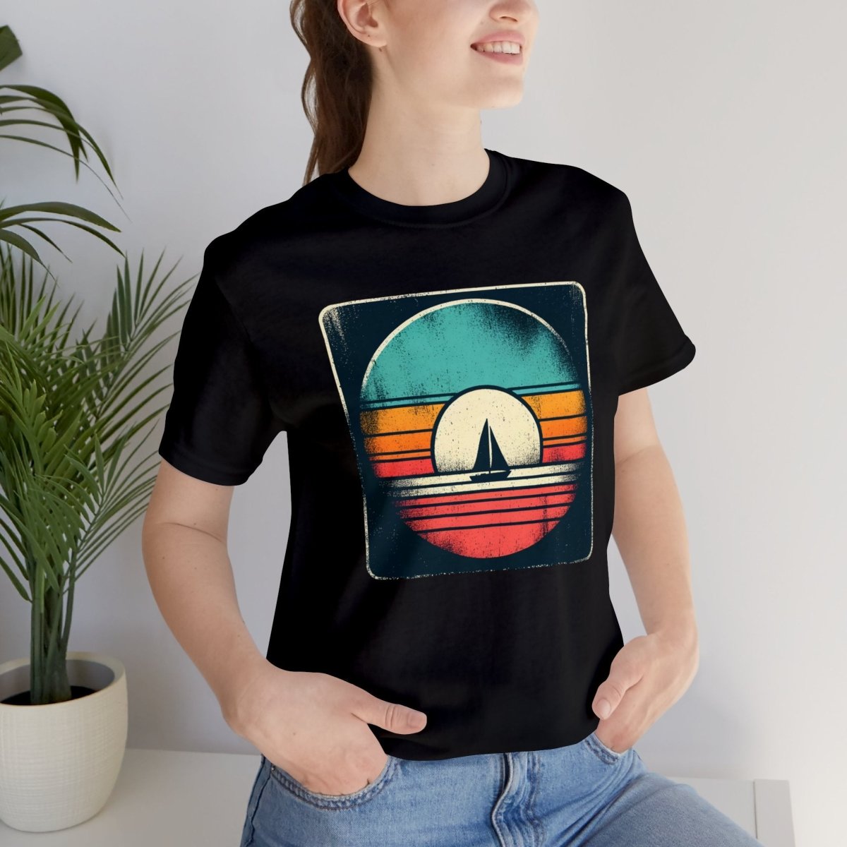 Retro Nautical Twilight - Short Sleeve Tee - AI Tee Hero