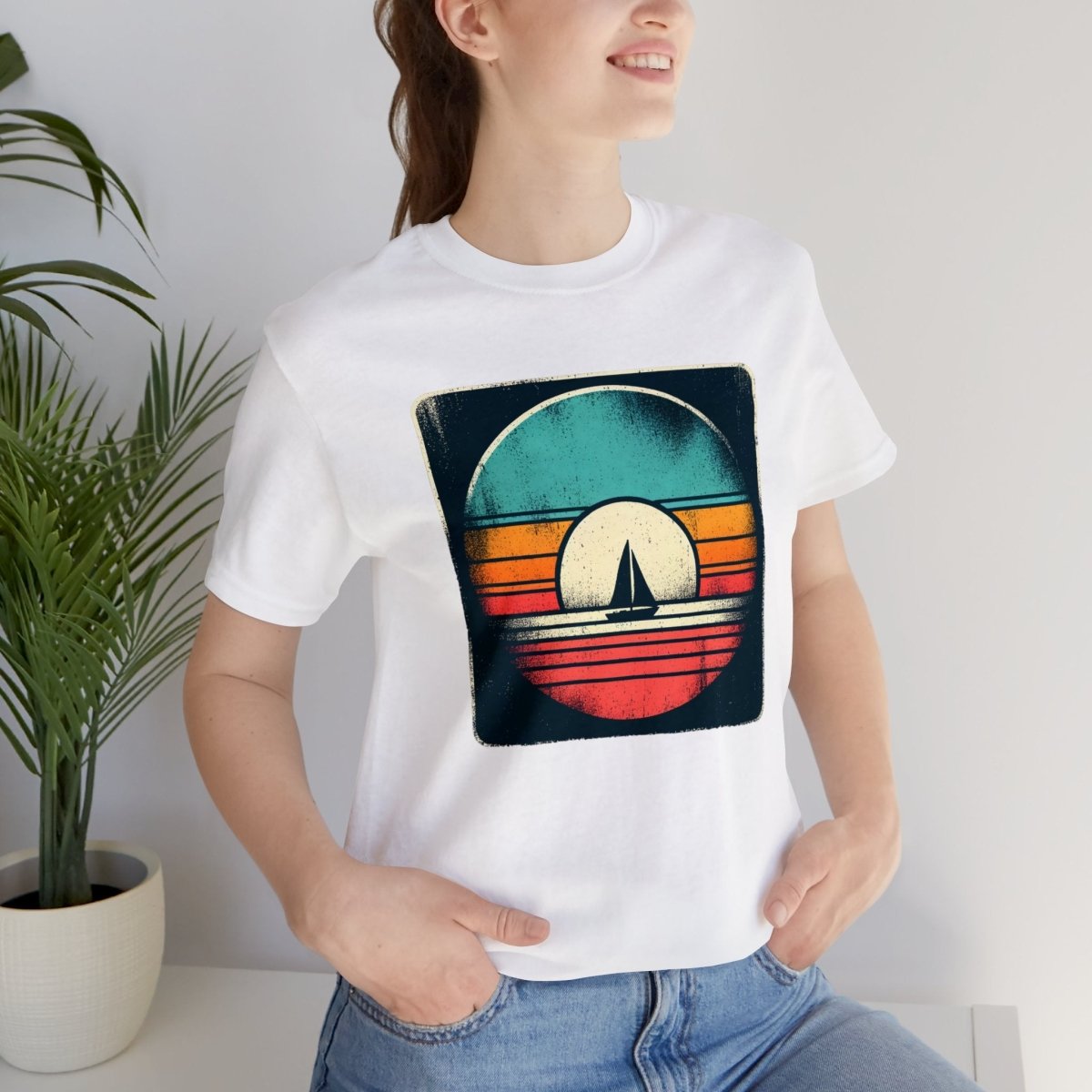 Retro Nautical Twilight - Short Sleeve Tee - AI Tee Hero