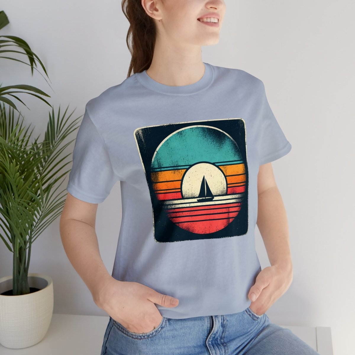 Retro Nautical Twilight - Short Sleeve Tee - AI Tee Hero