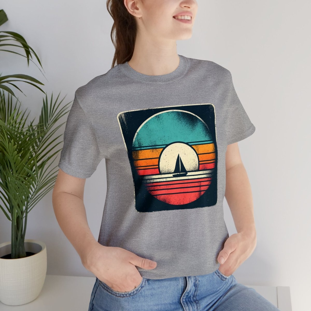 Retro Nautical Twilight - Short Sleeve Tee - AI Tee Hero