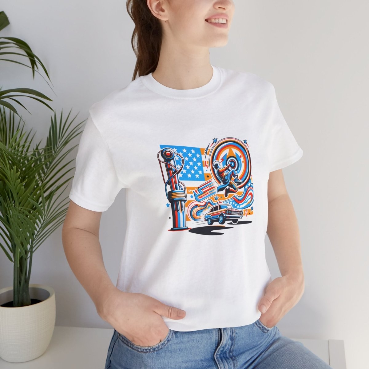 Retro Rocket Racer Revival - Unisex Short Sleeve Tee - AI Tee Hero