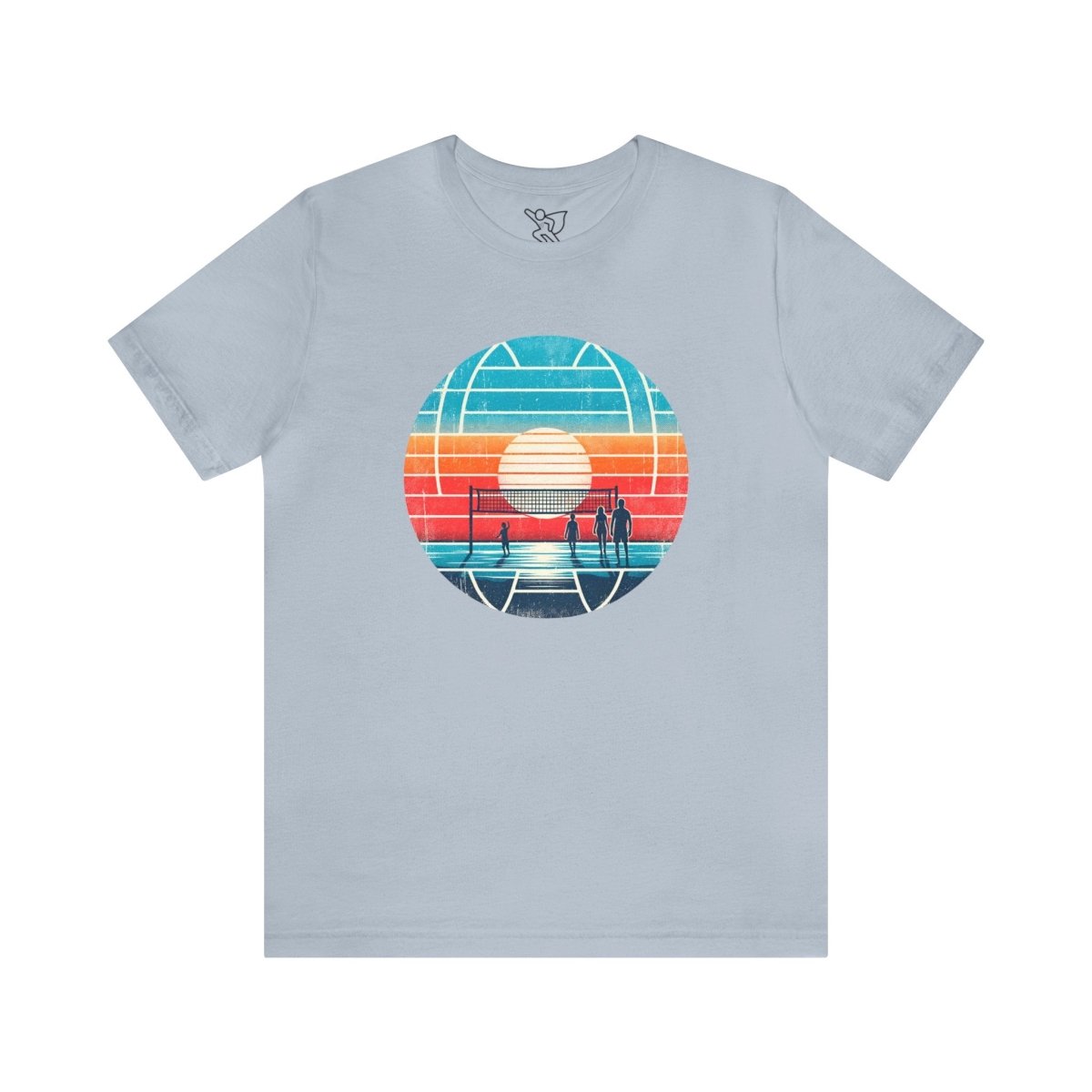 Retro Sunset Volleyball Escape - Short Sleeve Tee - AI Tee Hero