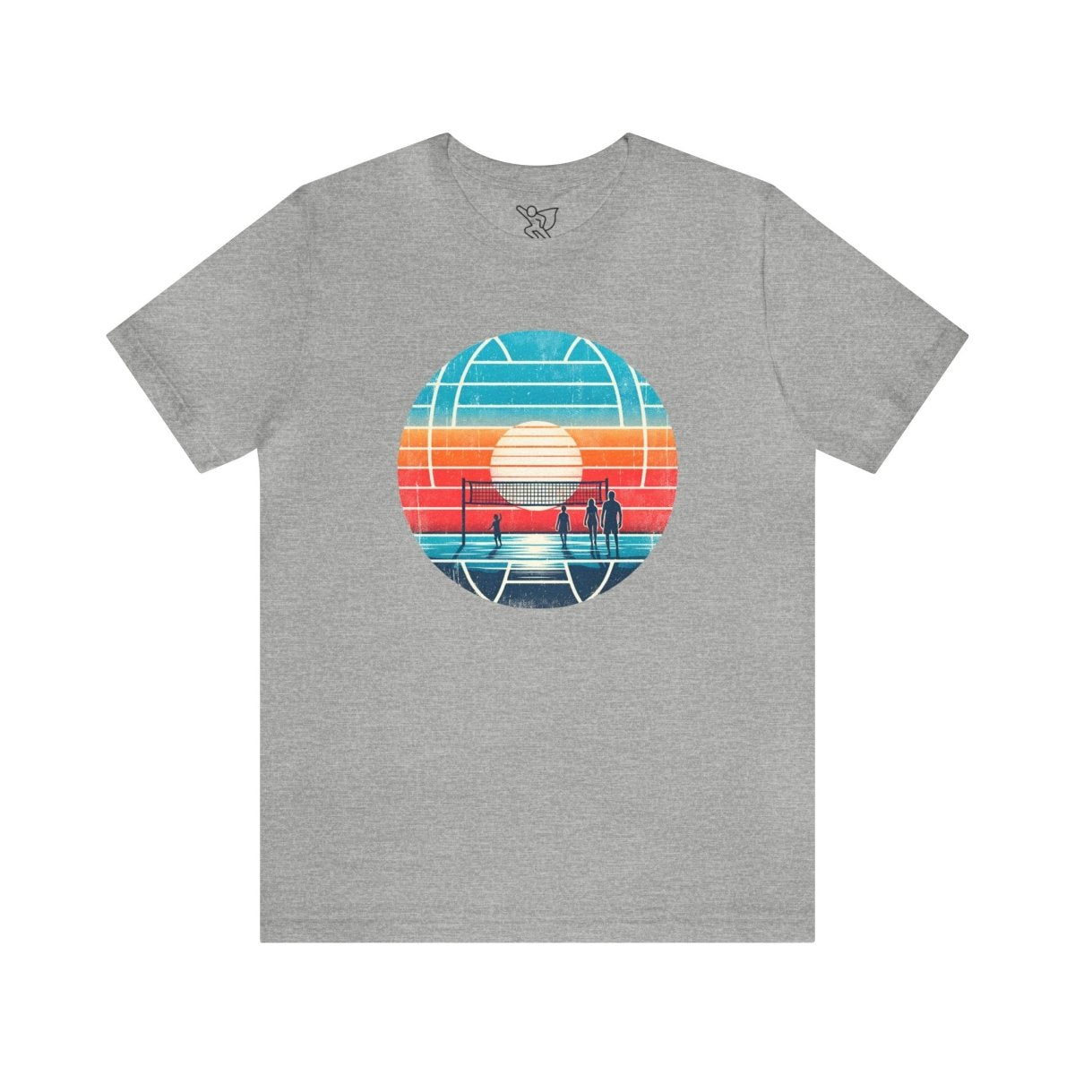 Retro Sunset Volleyball Escape - Short Sleeve Tee - AI Tee Hero