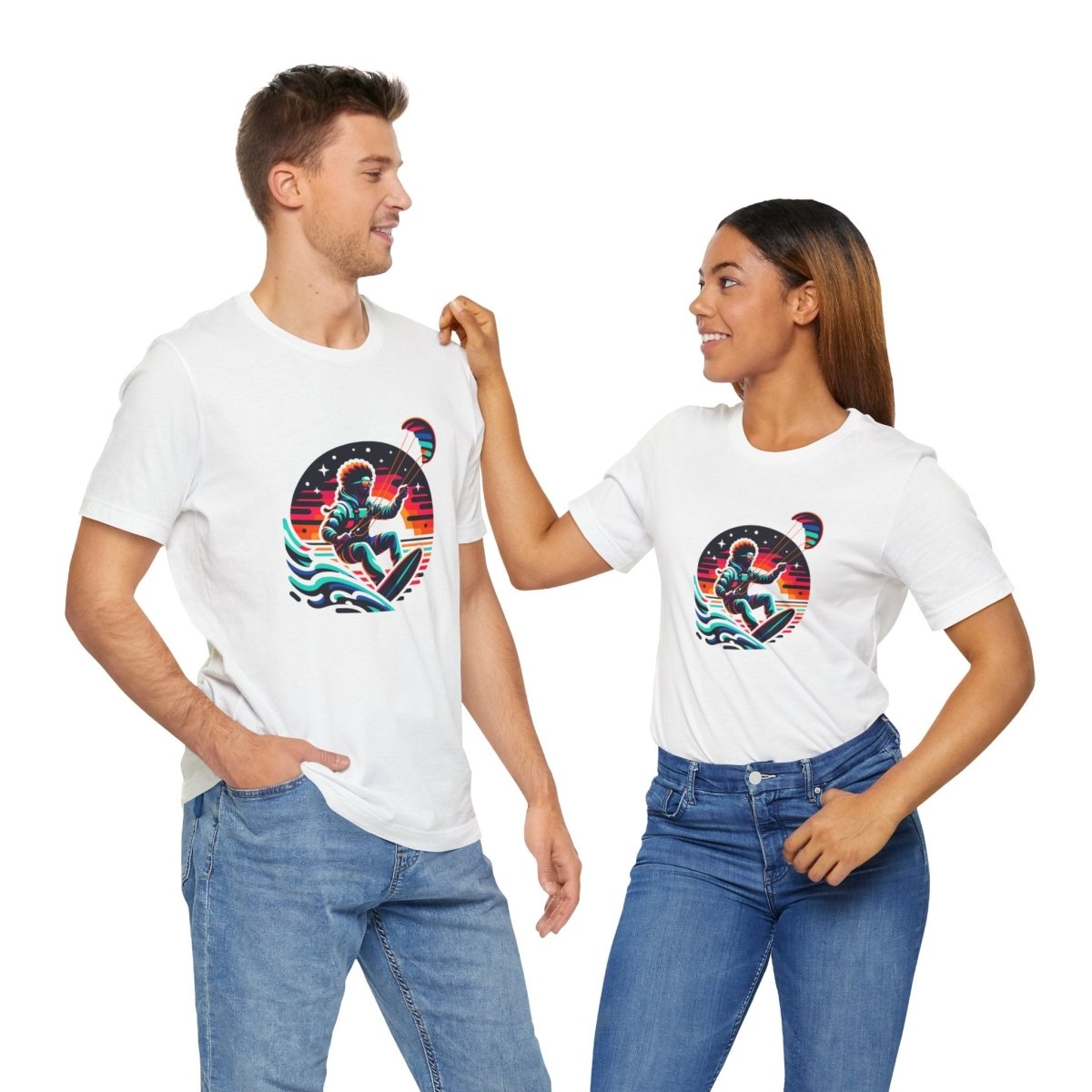 Retro Surf Odyssey - Unisex Short Sleeve Tee - AI Tee Hero