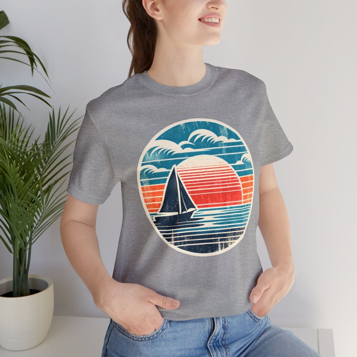 Sail into Sunset Retro Vista - Tee - AI Tee Hero