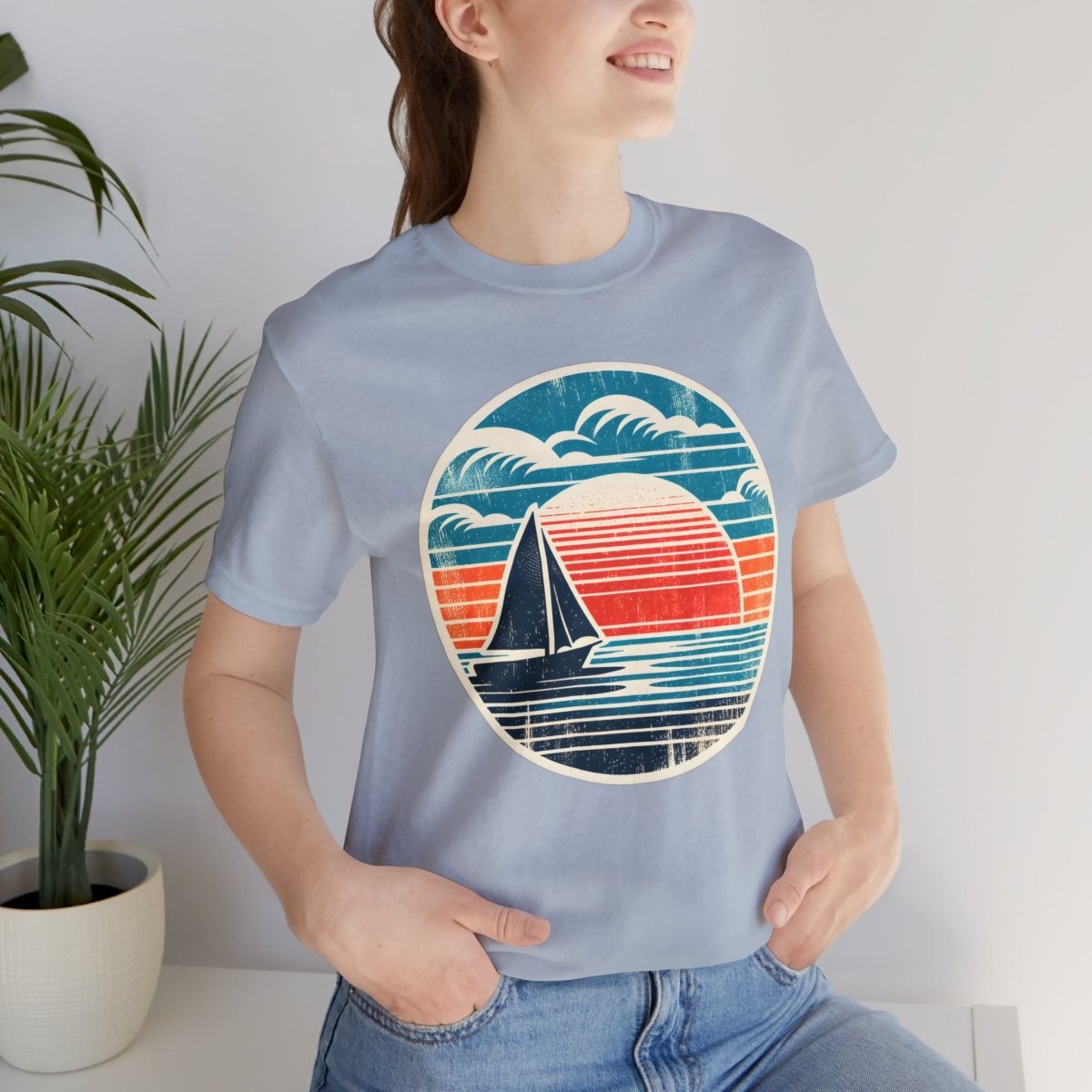 Sail into Sunset Retro Vista - Tee - AI Tee Hero