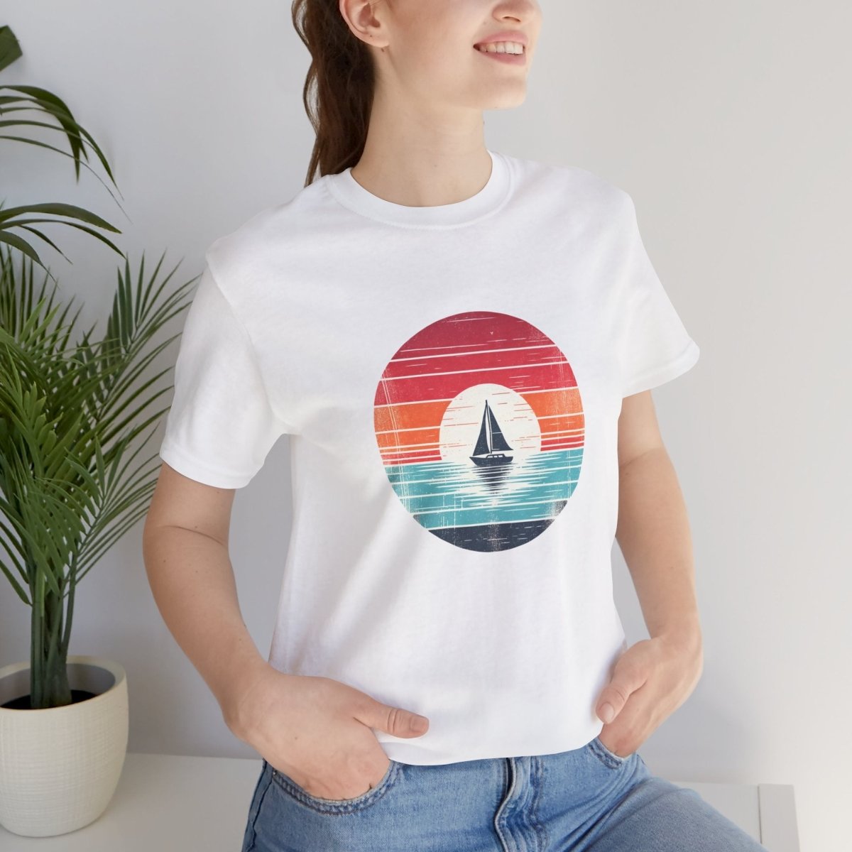 Sunset Sail Horizon - Tee - AI Tee Hero