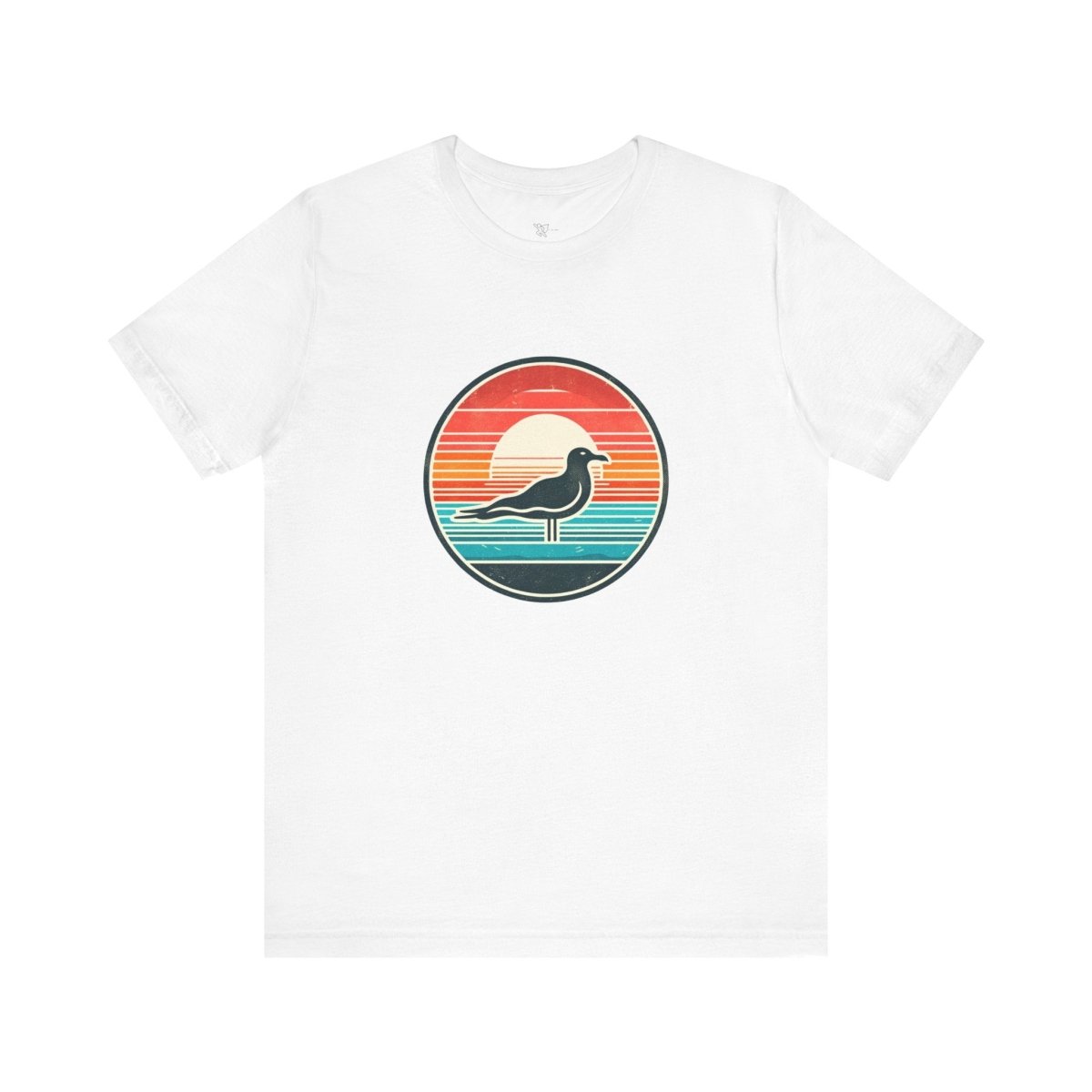 Sunset Seabird Horizon - Unisex Short Sleeve Tee - AI Tee Hero