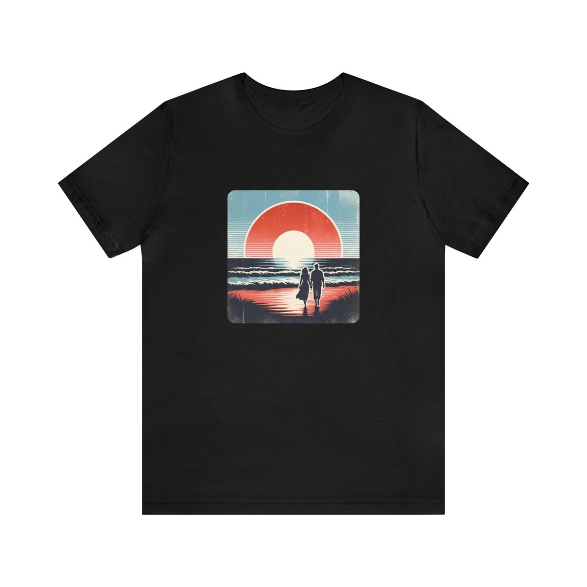 Sunset Serenity Beach Walk Pattern - Tee - AI Tee Hero