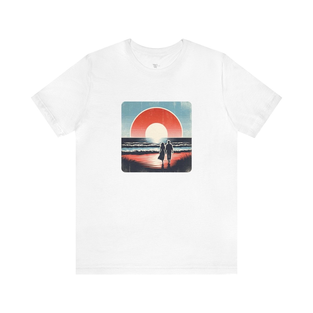 Sunset Serenity Beach Walk Pattern - Tee - AI Tee Hero
