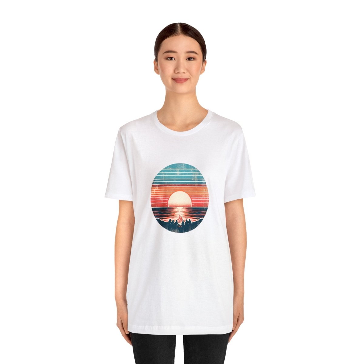 Sunset Serenity Stripes - Tee - AI Tee Hero