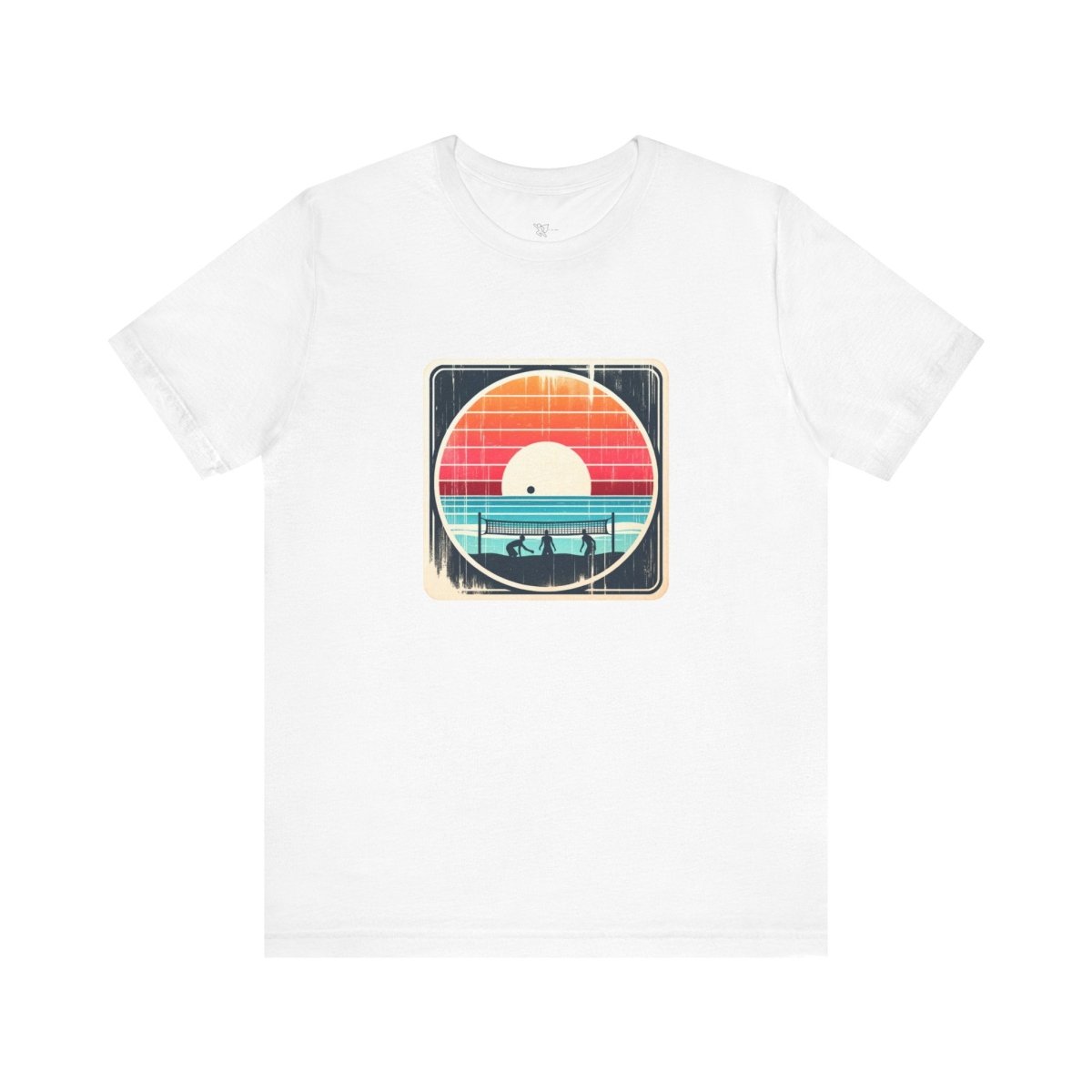 Sunset Volleyball Rendezvous - Unisex Short Sleeve Tee - AI Tee Hero
