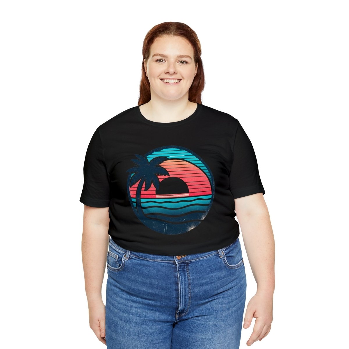 Tropical Sunset Serenity - Short Sleeve Tee - AI Tee Hero