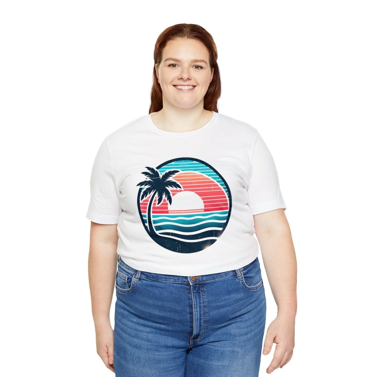 Tropical Sunset Serenity - Short Sleeve Tee - AI Tee Hero