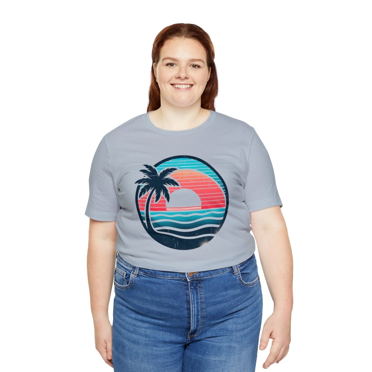 Tropical Sunset Serenity - Short Sleeve Tee - AI Tee Hero