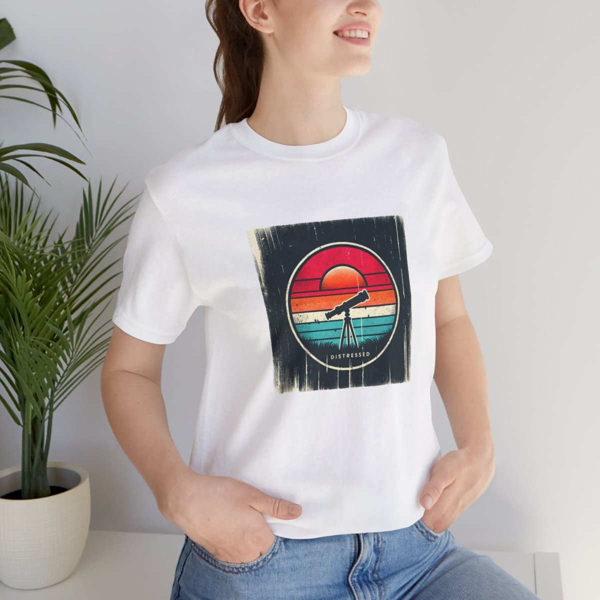 Vintage Astronomer's Sunset - Unisex Short Sleeve Tee - AI Tee Hero