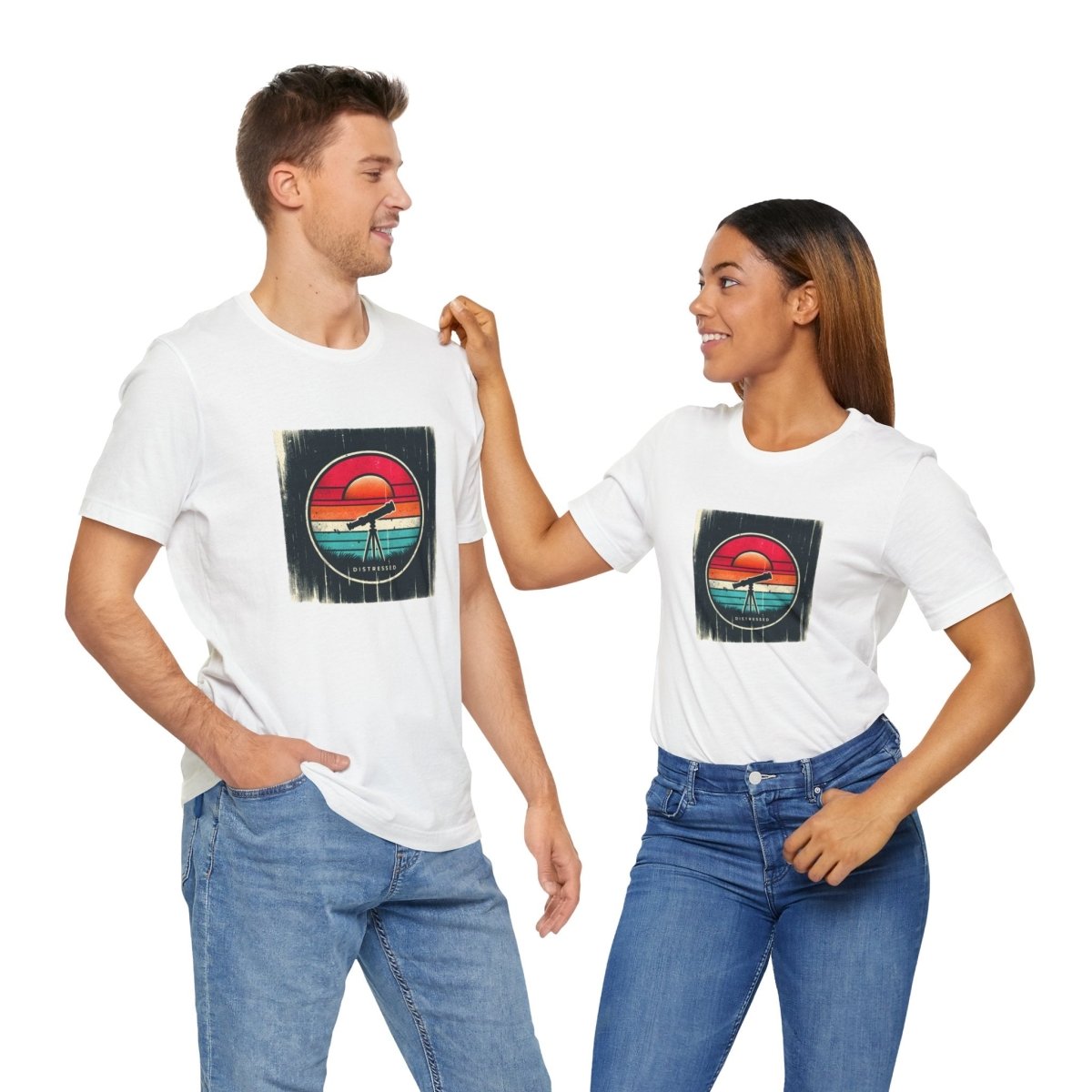 Vintage Astronomer's Sunset - Unisex Short Sleeve Tee - AI Tee Hero
